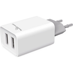 Powertech PT-778 Φορτιστής Χωρίς Καλώδιο με 2 Θύρες USB-A White
