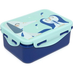 Petit Monkey Elephant and Pinguins Πλαστικό Παιδικό Δοχείο Φαγητού Μπλε