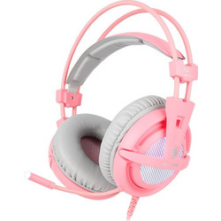 Sades A6 Gaming Headset Over Ear Pink White