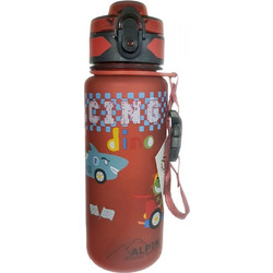 Alpin Kids Car Dino Παιδικό Μπουκάλι Πλαστικό BPA Free με Καλαμάκι Κόκκινο 500ml