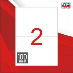 Αυτοκόλλητες Ετικέτες Typotrust Α4 100Φύλλα No2: 210x149.225mm TL0211