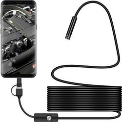ΕΝΔΟΣΚΟΠΙΚΗ ΚΑΜΕΡΑ 3 IN 1 TYPE-C & MICRO USB & PC ENDOSCOPE 5M