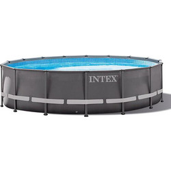 Intex Ultra Round Frame 26326 Πισίνα Πλαστική με Μεταλλικό Σκελετό & Αντλία Φίλτρου Φ488x122cm