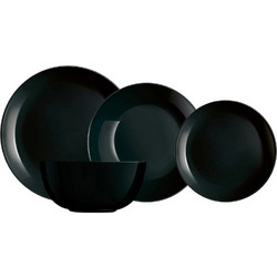 Luminarc Σετ Πιάτα Φαγητού Γυάλινα Diwali Black 19τμχ