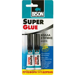 ΚΟΛΛΑ ΣΤΙΓΜΗΣ BISON SUPER GLUE GEL 1+1 3gr 7006866