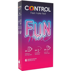 Control Feel Make Feel Fun Mix Προφυλακτικά με Ραβδώσεις & Λιπαντικό 6τμχ