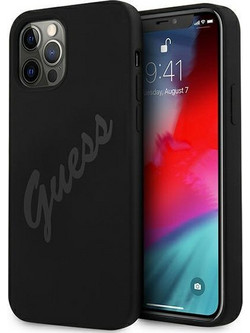 Guess Script Vintage Back Cover Black (iPhone 12 Pro Max)