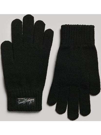 Superdry Y9310479A-7RJ Vintage Classic Μαύρα Γυναικεία Πλεκτά Γάντια
