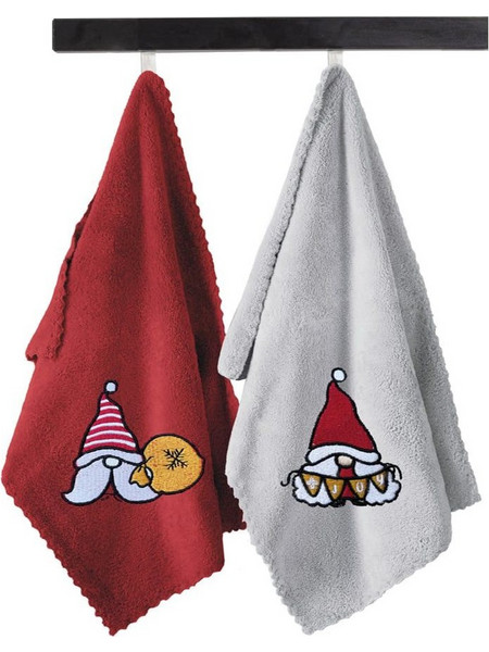 Ποτηρόπανα Χριστουγεννιάτικα Σετ 4 Red-Grey Saint Clair
