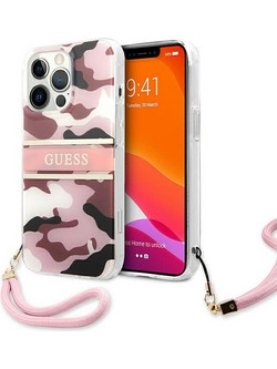 Guess Camo Strap Back Cover Pink (iPhone 13 Pro Max)