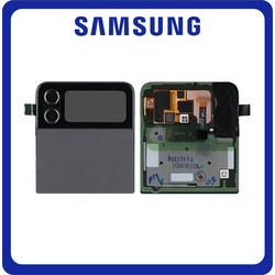 Γνήσια Original Samsung Galaxy Z Flip 4 5G (SM-F711B, SM-F711N) Rear Back Battery Cover Πίσω Κάλυμμα Καπάκι Μπαταρίας + Super AMOLED LCD Display Screen Assembly Οθόνη Graphite Μαύρο GH97-27947A (Servi