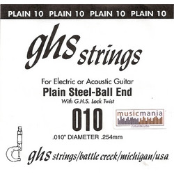 GHS Χορδή Ηλεκτρικής / Ακουστικής Κιθάρας Plain Steel 10"