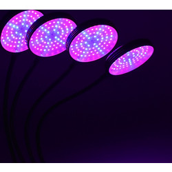 Τετραπλό Φωτιστικό LED USB Ανάπτυξης Φυτών με Λαβίδα Στήριξης OEM 29027 - Μαύρο