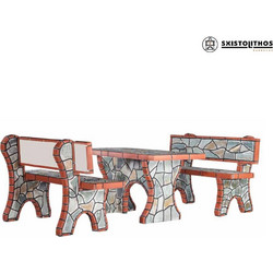 Set παγκάκι - τραπέζι κήπου, 0900 Sxistolithos
