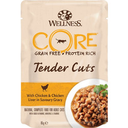 Wellness Core Adult Grain Free Tender Cuts with Chicken & Chicken Liver in Gravy 85gr