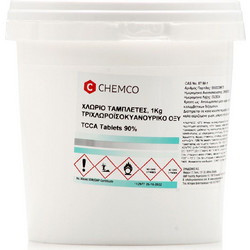 Chemco TCCA Tablets 90% (1000gr) - Χλώριο σε Ταμπλέτες, Απολύμανση Πισίνας