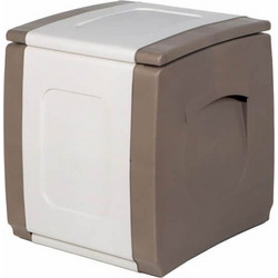 Homeplast Μπαούλο Αποθήκευσης Εξωτερικού Χώρου Strong Box Compact Πλαστικό 100lt Μπεζ / Λευκό Μ50xΠ54xΥ57εκ. 5200310902338
