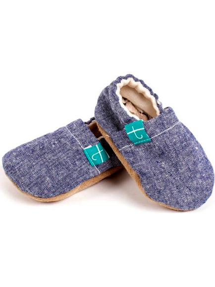 Titot Baby Run Mice Chambray Βρεφικά Slip Ons Αγκαλιάς Ανθρακί