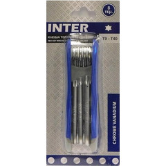 Κλειδιά Torx με τρύπα σουγιάς 8 τεμ. Τ9-Τ40 738946 INTER