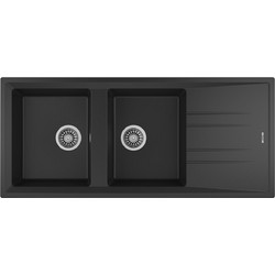 Teka Stone 80 B-TG 2C 1E Ένθετος Νεροχύτης Γρανίτη Αντιστρεφόμενος Black 116x51cm