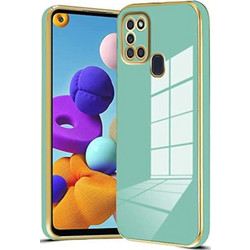 Bodycell Gold Plated - Θήκη Σιλικόνης Samsung Galaxy A21s - Mint Green (5206015069444)