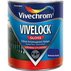Vivechrom Vivelock Αντισκωριακό Διαλύτου Μετάλλου 33 Μύκονος Μπλε Gloss 0.75lt