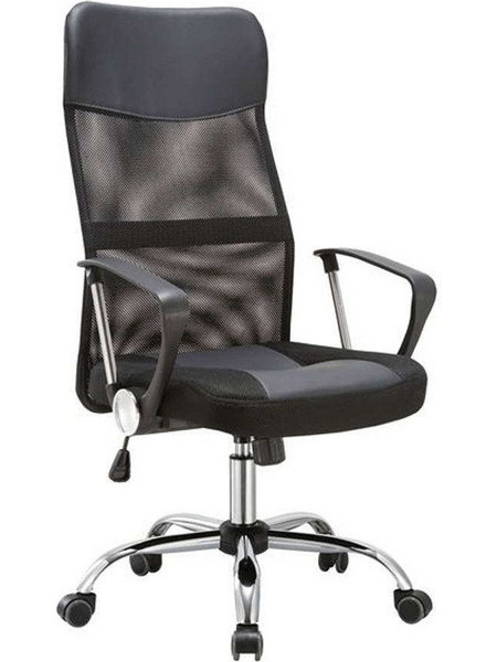 Woodwell BF2400-PU Καρέκλα Γραφείου με Προσκέφαλο Στήριξη Μέσης και Ανάκλιση Μαύρη ΕΟ502,1PU