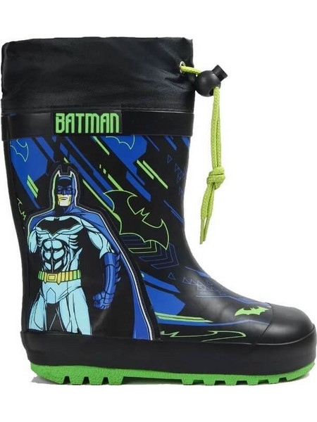 P6952B Αγορίστικο Γαλοτσάκι Με Γούνα BATMAN Μαύρο