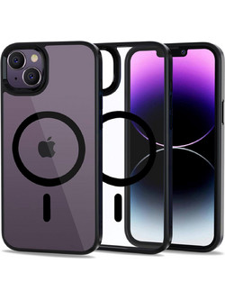 Tech-Protect MagMat Back Cover with MagSafe Transparent / Black (iPhone 14) 9589046925467