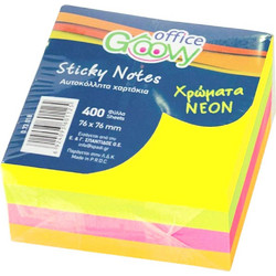Αυτοκ/τα Χαρτάκια Σημειώσεων Groovy Νέον Κύβος 76x76x 400φ