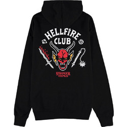 Difuzed Stranger Things Hellfire Club Ανδρική Ζακέτα Φούτερ με Κουκούλα και Φερμουάρ Μαύρη HD188506STT