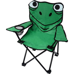 Καρέκλα πτυσσόμενη Frog παιδική με ποτηροθήκη πράσινη