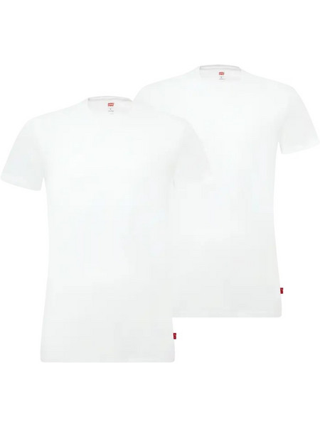 Levi's Solid Crew Ανδρικό Λευκό Σετ 2-pack T-Shirts 37152-0001