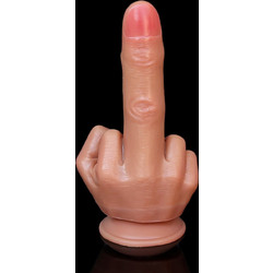 Dildo Middle Finger Fantasy Beasts, Silicon Lichid, Maro, 22 cm