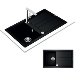 Teka Nova 45 B-TG 1B 1D Ένθετος Νεροχύτης Γρανίτη Black 86x51cm