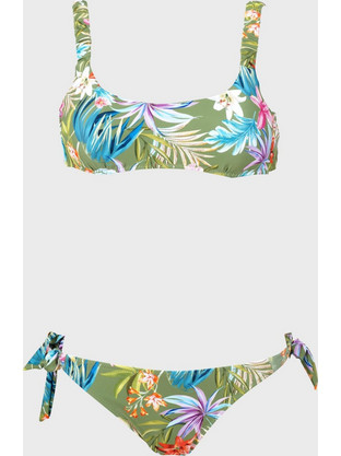 Gsecret Bikini Set Μπουστάκι με Ενίσχυση Floral Πράσινο 22072-22866