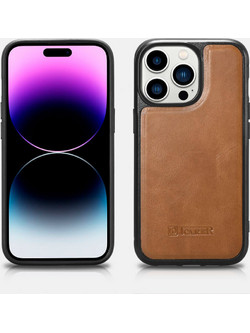 iCarer Oil Wax Leather MagSafe Back Cover Brown (iPhone 14 Pro)