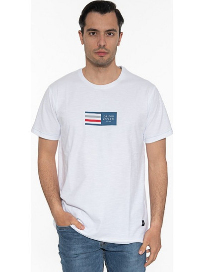ORIGIN T-Shirt Λαιμόκοψη Με Στάμπα 232711 ΛΕΥΚΟ ΛΕΥΚΟ