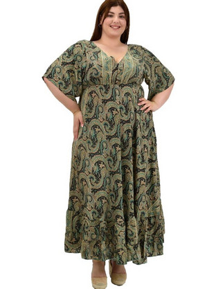Γυναικείο μεταξωτό boho φόρεμα oversized Μαύρο 20081