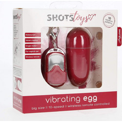 Shots 10 Speed Remote Vibrating Egg Δονητής Egg για Ζευγάρια με Τηλεχειριστήριο Κόκκινος