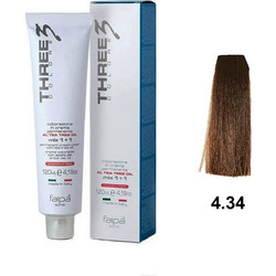 Faipa Three Color 4.34 Καστανό Μόνιμη Βαφή Μαλλιών 120ml