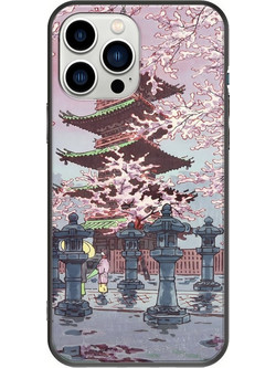 Θήκη Ukiyo-e - Cherry Blossom iPhone 14 Pro Black TPU (Μαύρη Σιλικόνη)