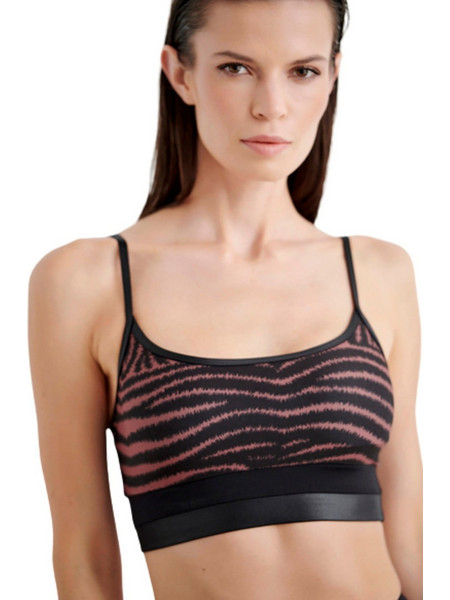 BLU4U Bikini Top Μπουστάκι με Ενίσχυση Animal Print Μαύρο 23366062-02