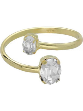 Victoria Cruz Γυναικείο Δαχτυλίδι από Ασήμι 925 Χρυσό με Swarovski A4510-07DA
