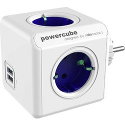 Πολύπριζο Powercube Original 4 Θέσεων & 2 Usb 1202BL/DEOUPC Blue Allocacoc