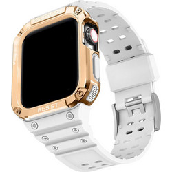 Λουράκι Θήκη για Smartwacth τύπου Apple Πλαστικό PU 8862WTRG 38/40/41mm Λευκό Ροζ/Χρυσό