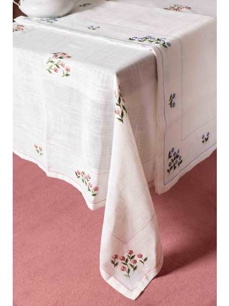 τραπεζομάντηλα (140cm x 180cm) 858 ροζ Silk Fashion