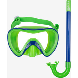 Mares Turtle Set Μάσκα Θαλάσσης με Αναπνευστήρα Μπλε Πράσινη