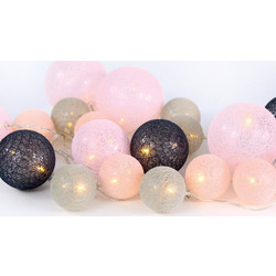 ACA 20 Λαμπάκια LED Ροζ Μπαταρίας σε Σειρά Woven Ball Fairy Lights - X07201160