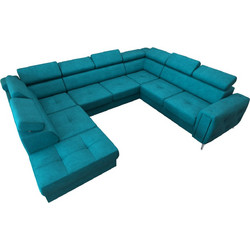 PoliHome Almeria Max Καναπές Κρεβάτι σε Σχήμα Π Πετρόλ 350x225x78/99cm 162591559